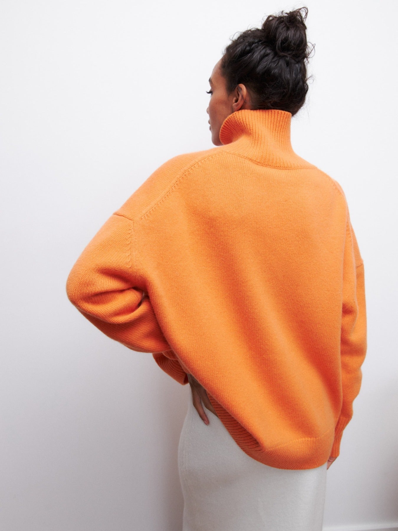 Oranje oversized trui met col