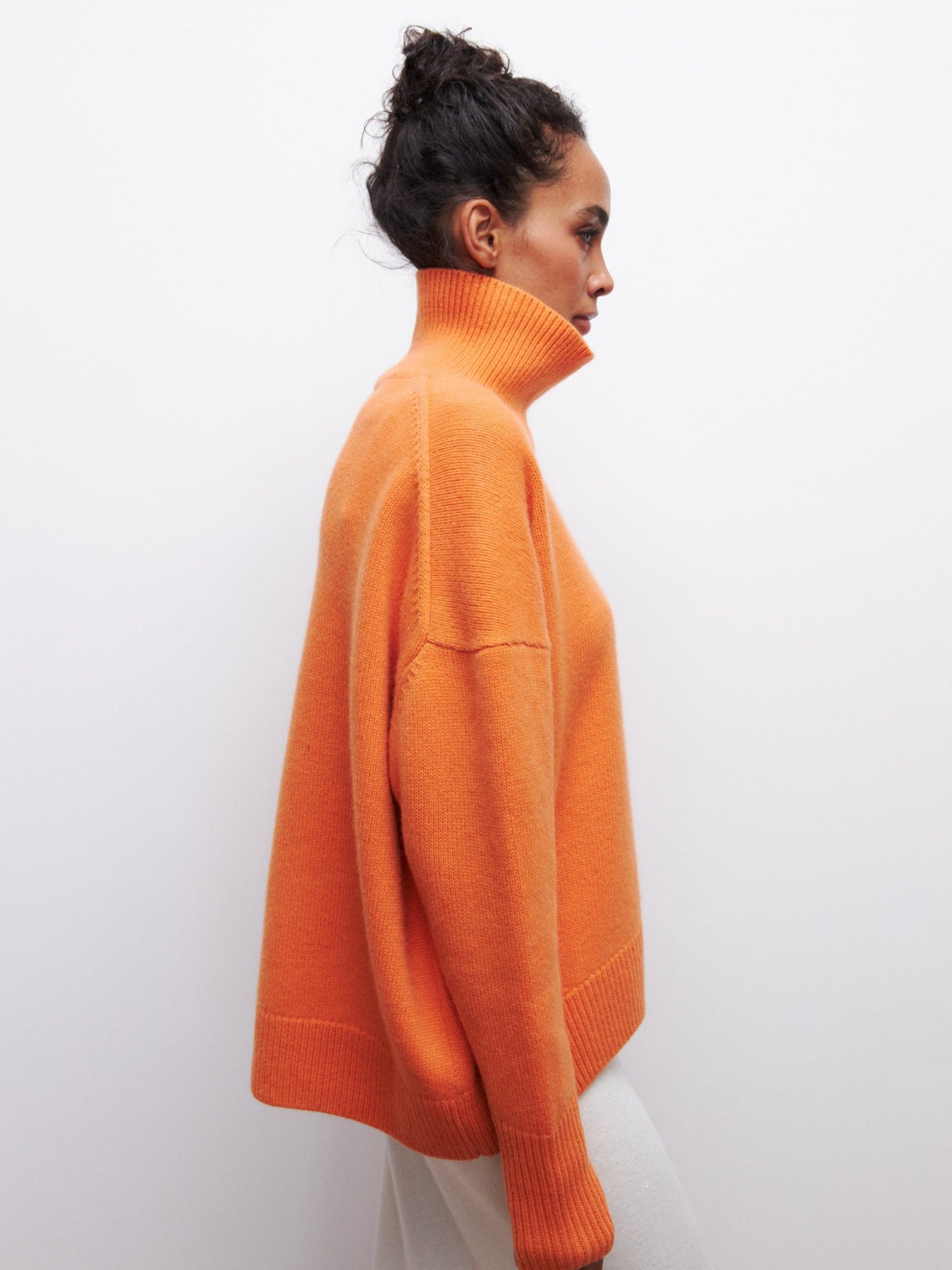 Oranje oversized trui met col