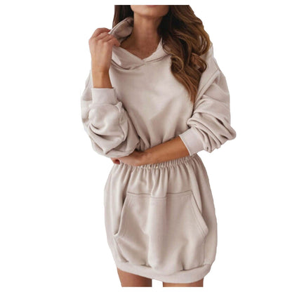 Beige oversized hoodiejurk