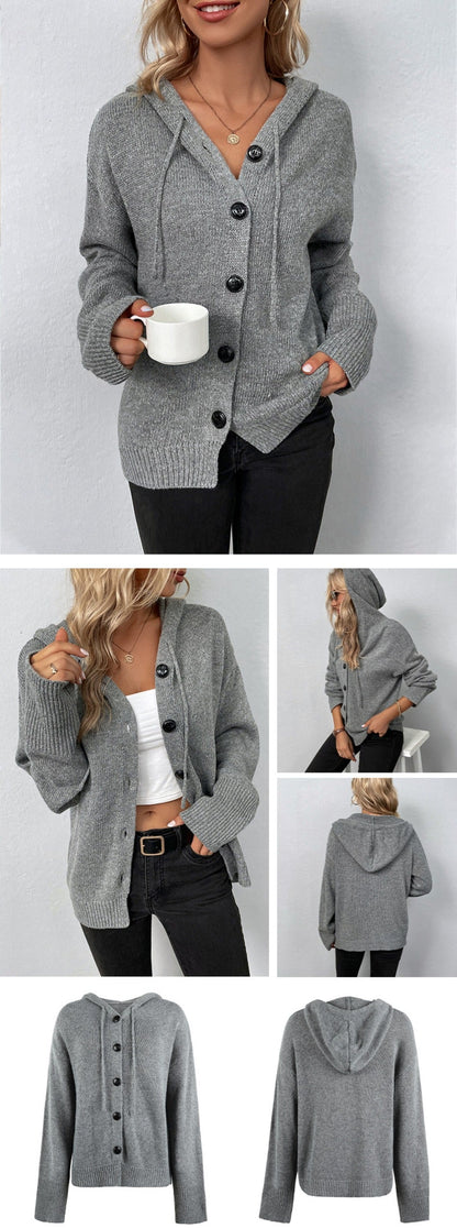 Grijze cardigan met capuchon