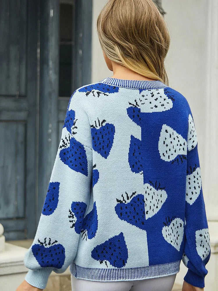 Cardigan met aardbeien