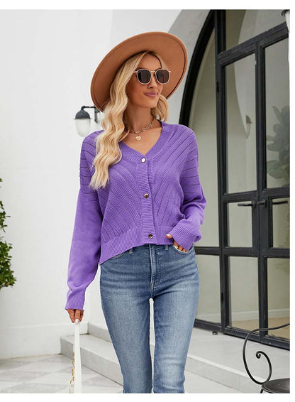 Paarse cardigan