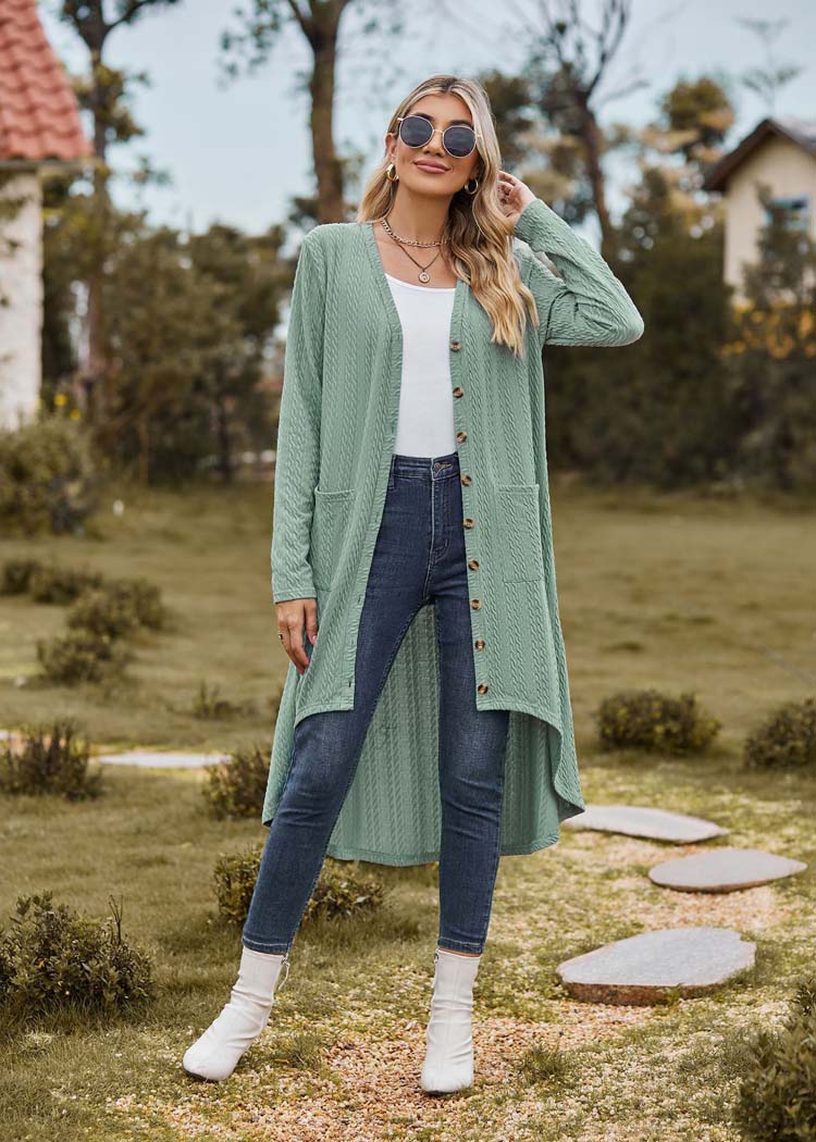 Lange groene cardigan