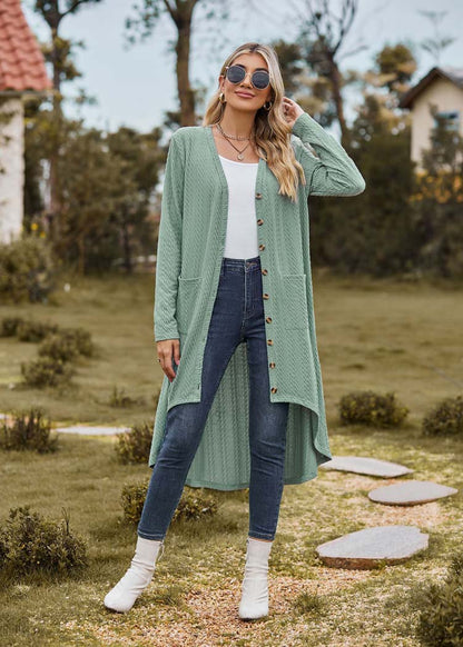 Lange groene cardigan