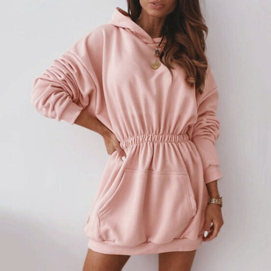 Roze oversized hoodiejurk