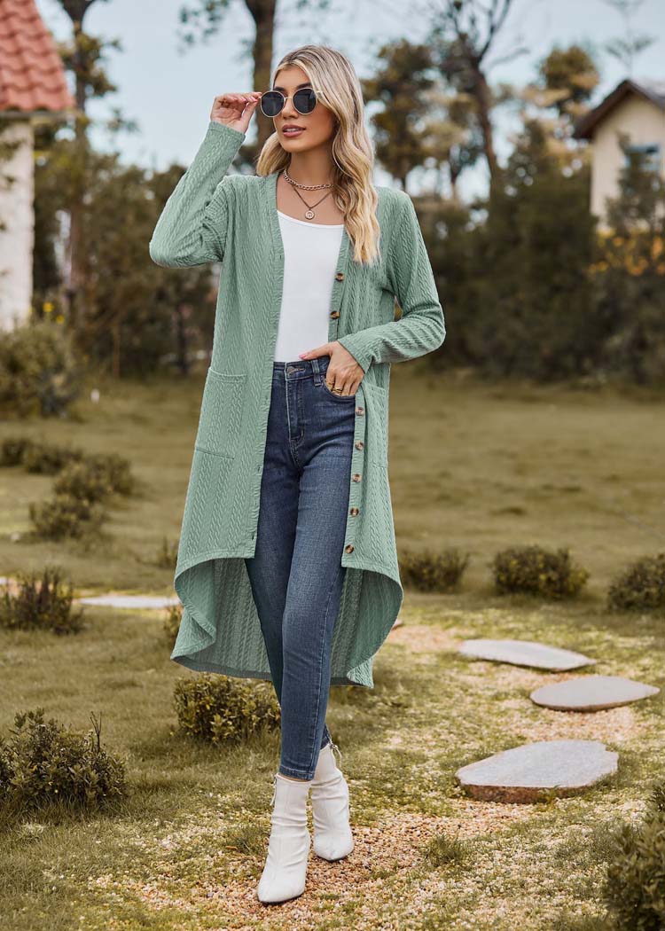 Lange groene cardigan