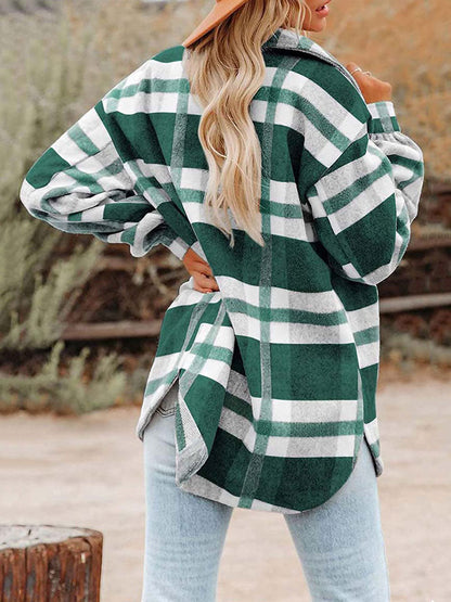 Groen geruit overhemdjasje