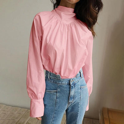 Roze blouse met strik
