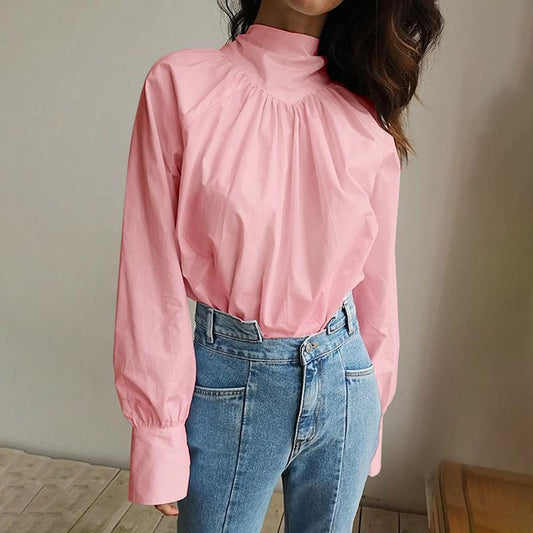 Roze blouse met strik