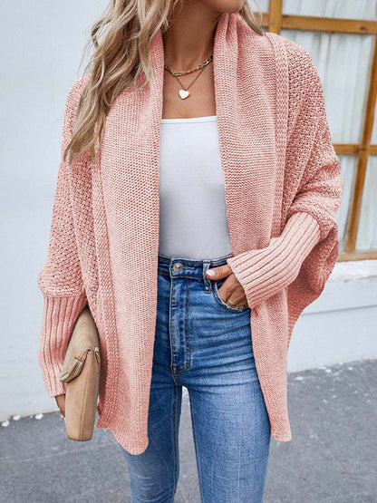 Roze oversized vest met vleermuismouwen