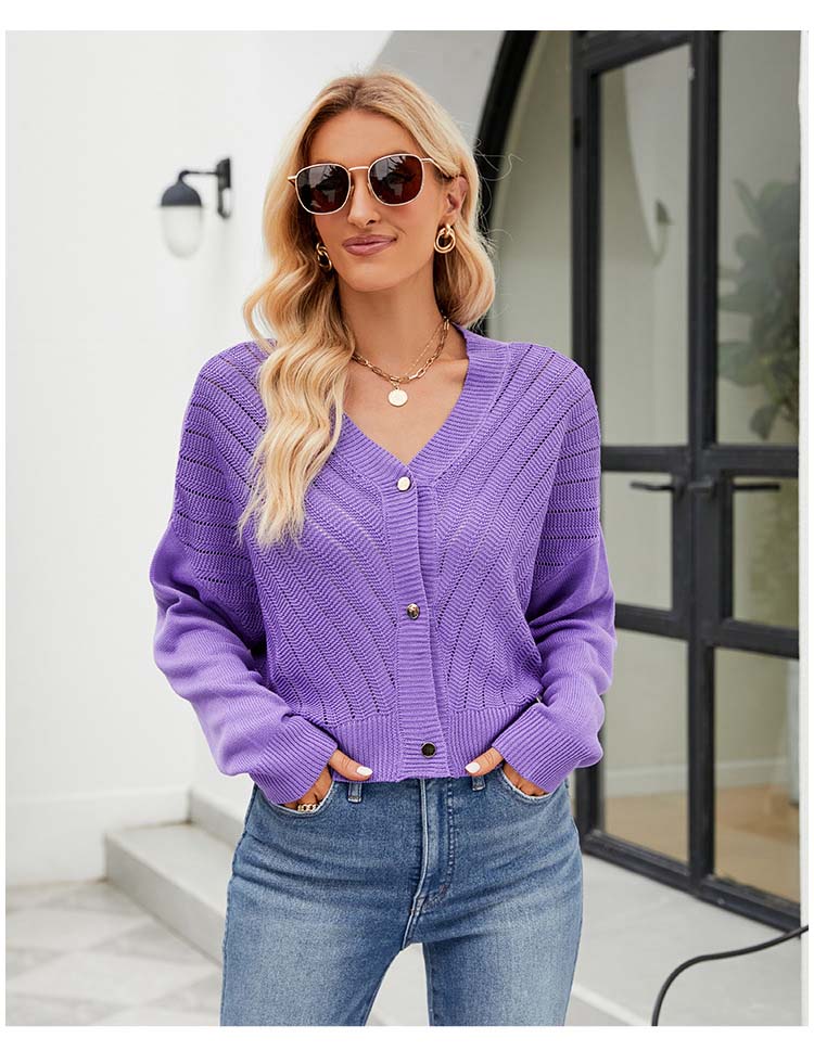 Paarse cardigan