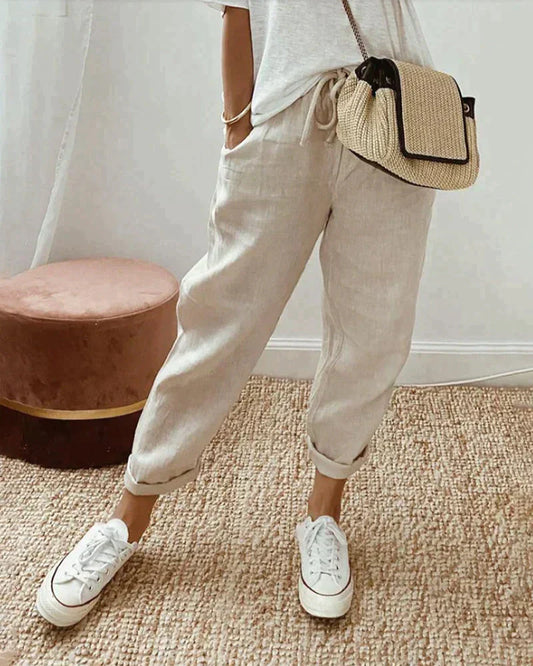 Lana | Linnen String Waist Broek