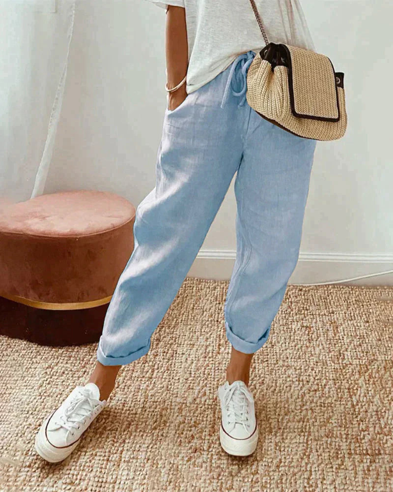 Lana | Linnen String Waist Broek