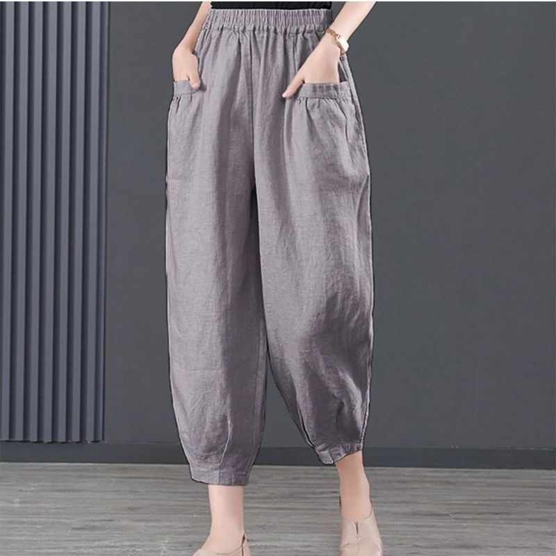 Zenobe | Vrouwen Elastisch Taille Los Enkel Lengte Broek