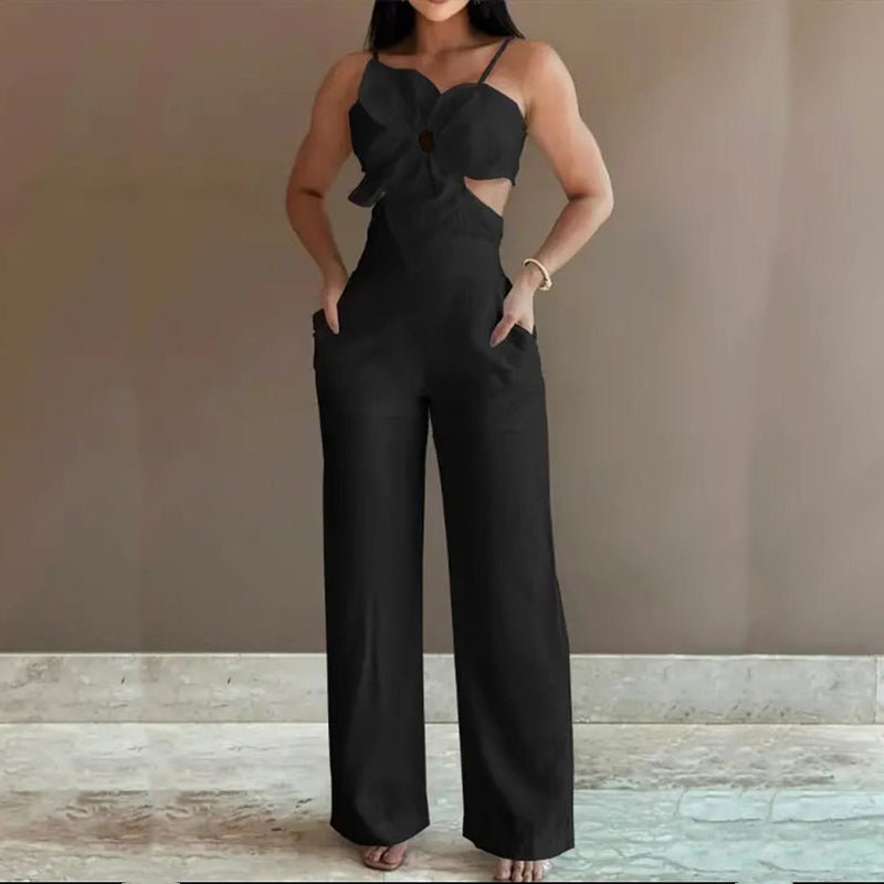Elvie | Moderne Wijde Pijp Jumpsuit