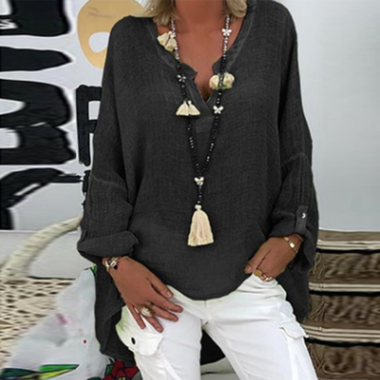 Harlene - Stijlvolle linnen dames blouse