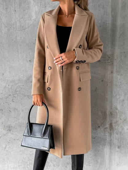Claire Trenchcoat | Elegante lange double breasted damesjas voor de lente