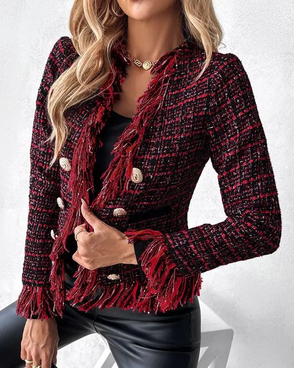 Win | Casual, elegante jas met kwastjesdesign