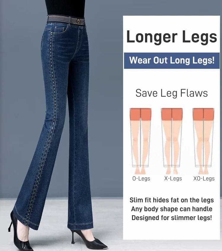 Jolien™️ | Afslankende Denim Broek met retro flares 