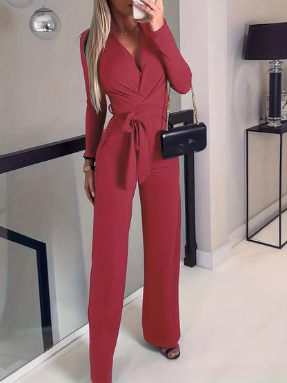 Jumpsuit met brede pijpen en riem - Chloe