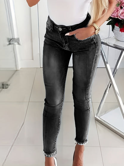 Blauwe high-stretch skinny jeans – Isabella