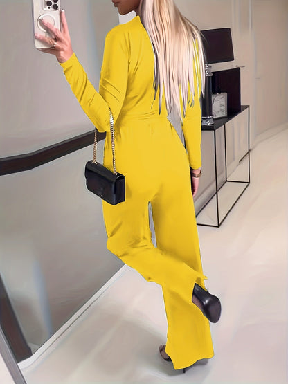 Jumpsuit met brede pijpen en riem - Chloe