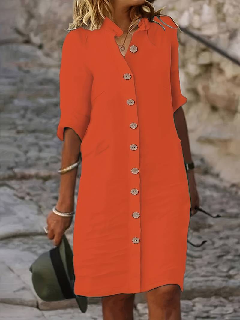 Olivia - Ontspannen Chique Midi Jurk voor Vrouwen