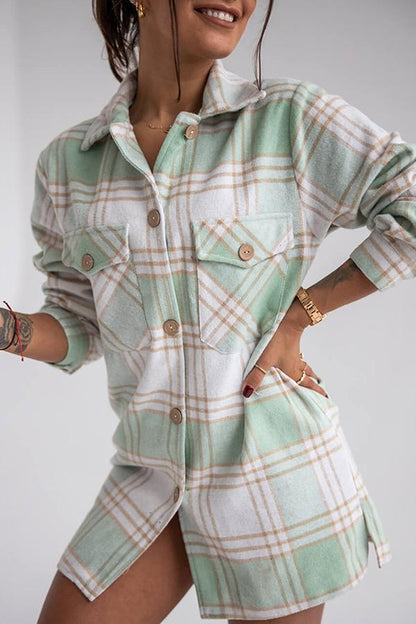 Sophie | Trendy Geruite Overhemdblouse