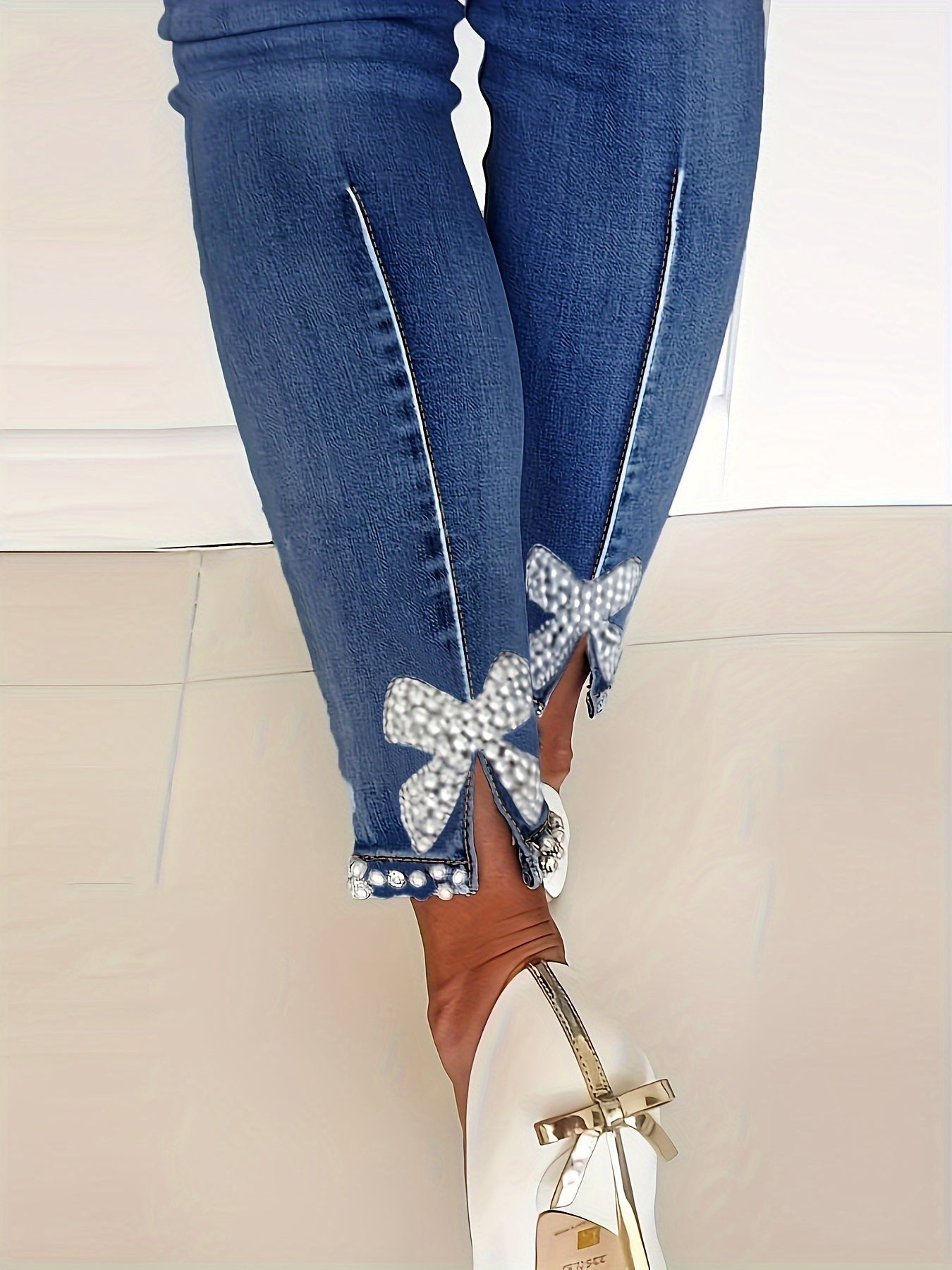 Blauwe high-stretch skinny jeans – Isabella