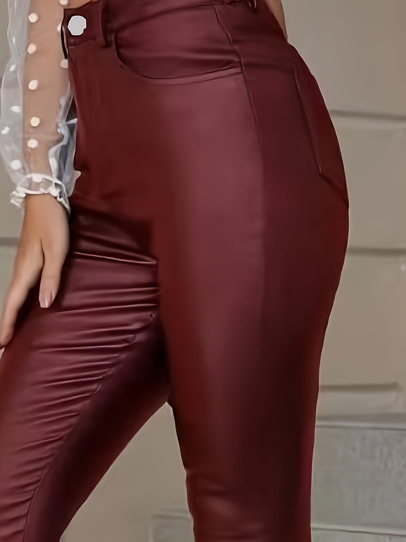 Zwarte leerlook skinny jeans - Olivia