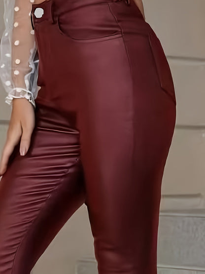 Zwarte leerlook skinny jeans - Olivia