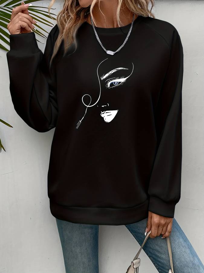 Cute gezicht bedrukte trui