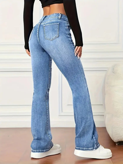 Vintage spijkerbroek met elastiek voor dames