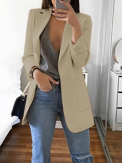 Effen gekleurde blazer met open voorkant - Grace