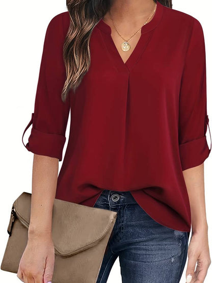 Blouse met v-hals