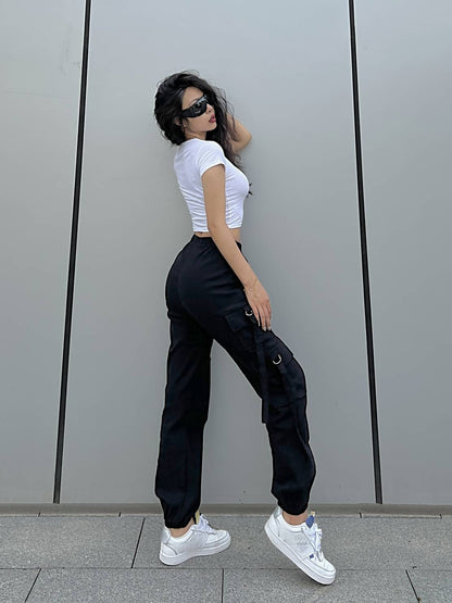 Cargobroek met industriële look voor dames