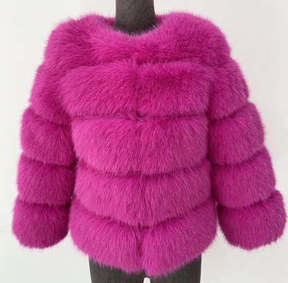 Nyla | Fashion pluizig zwart imitatiebont