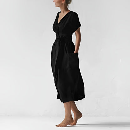 Malia - Elegante en Comfortabele Zomerse Linnen Jurk voor Vrouwen