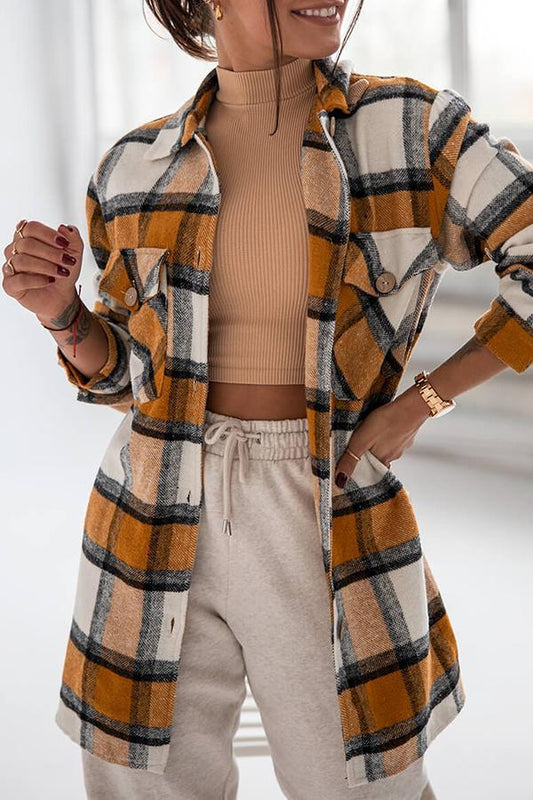 Sophie | Trendy Geruite Overhemdblouse