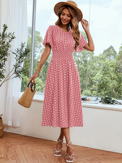 Ariella - Midi-jurk met ronde hals