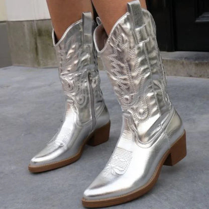 Allison - elegante metallic cowboy laarzen