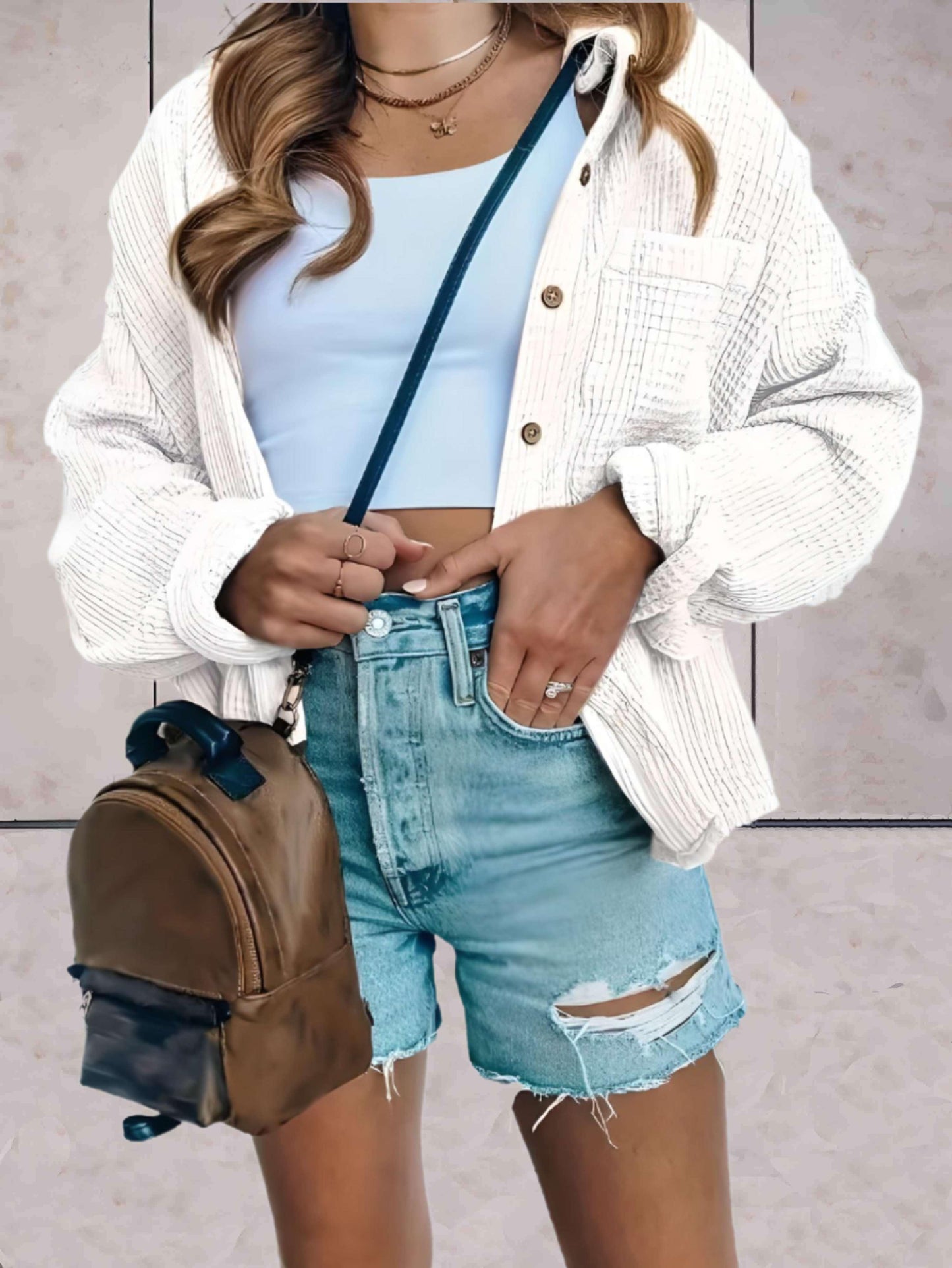 Frenn - Los en comfortabel jasje met knoopsluiting