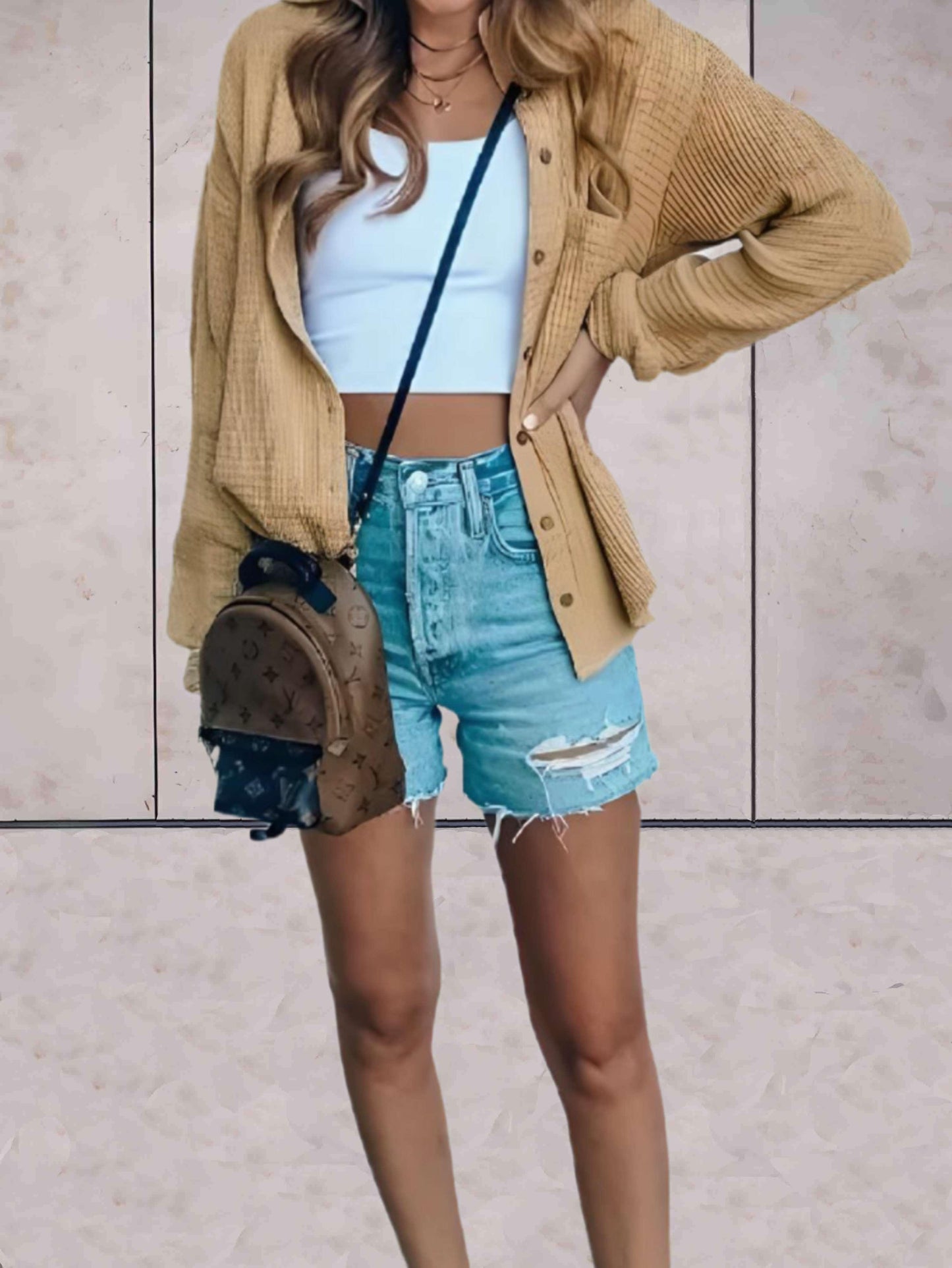 Frenn - Los en comfortabel jasje met knoopsluiting