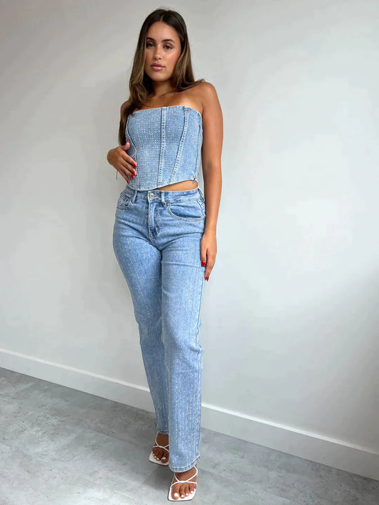 Sybil - spijkerbroek met glitter