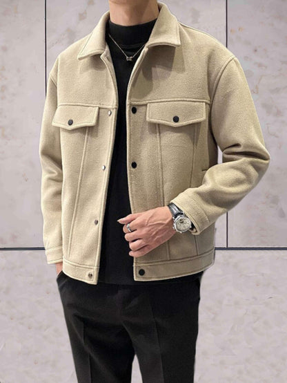 Grayson - eenvoudig jack met knoopsluiting en borstzakken