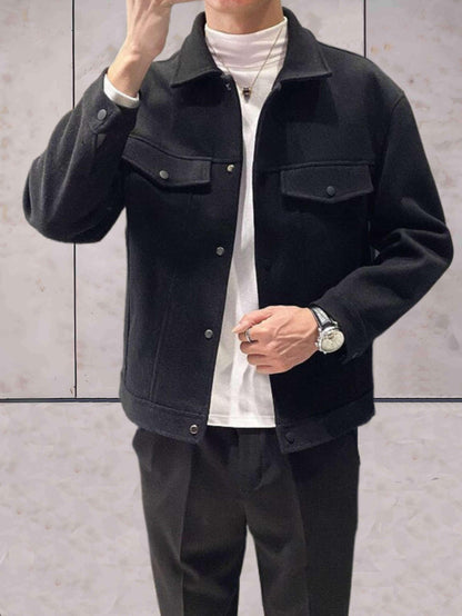 Grayson - eenvoudig jack met knoopsluiting en borstzakken