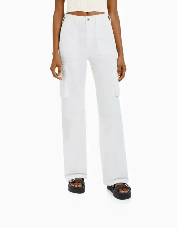 Cargo broek met rechte pasvorm voor dames
