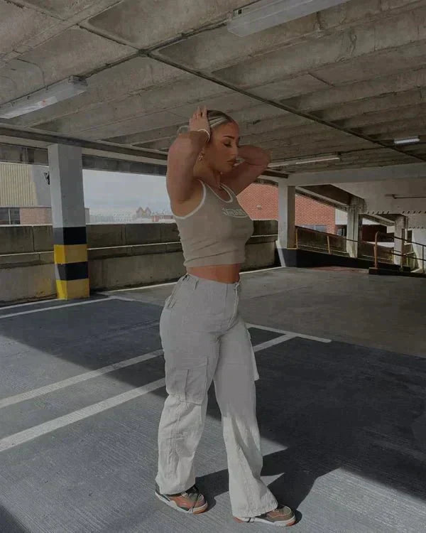 Cargo broek met rechte pasvorm voor dames