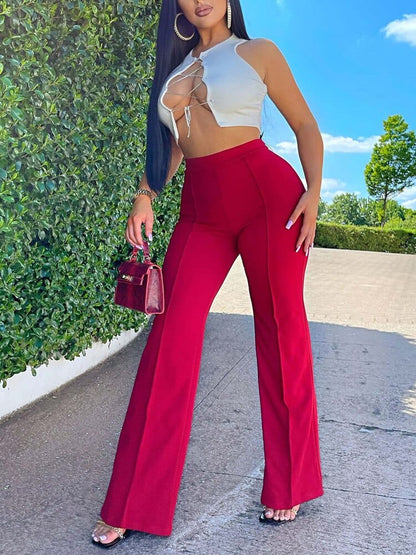 Vrouwen Hoge Taille flare Broek