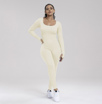 Rosie | naadloze jumpsuit en romper met lange mouwen